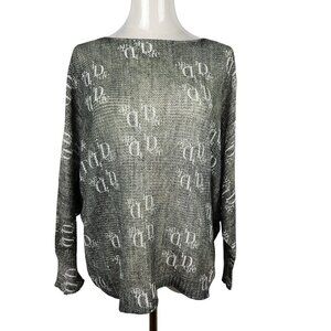 Free For Humanity One Size Made In Italy Oversized Womens Sweater Logo Green